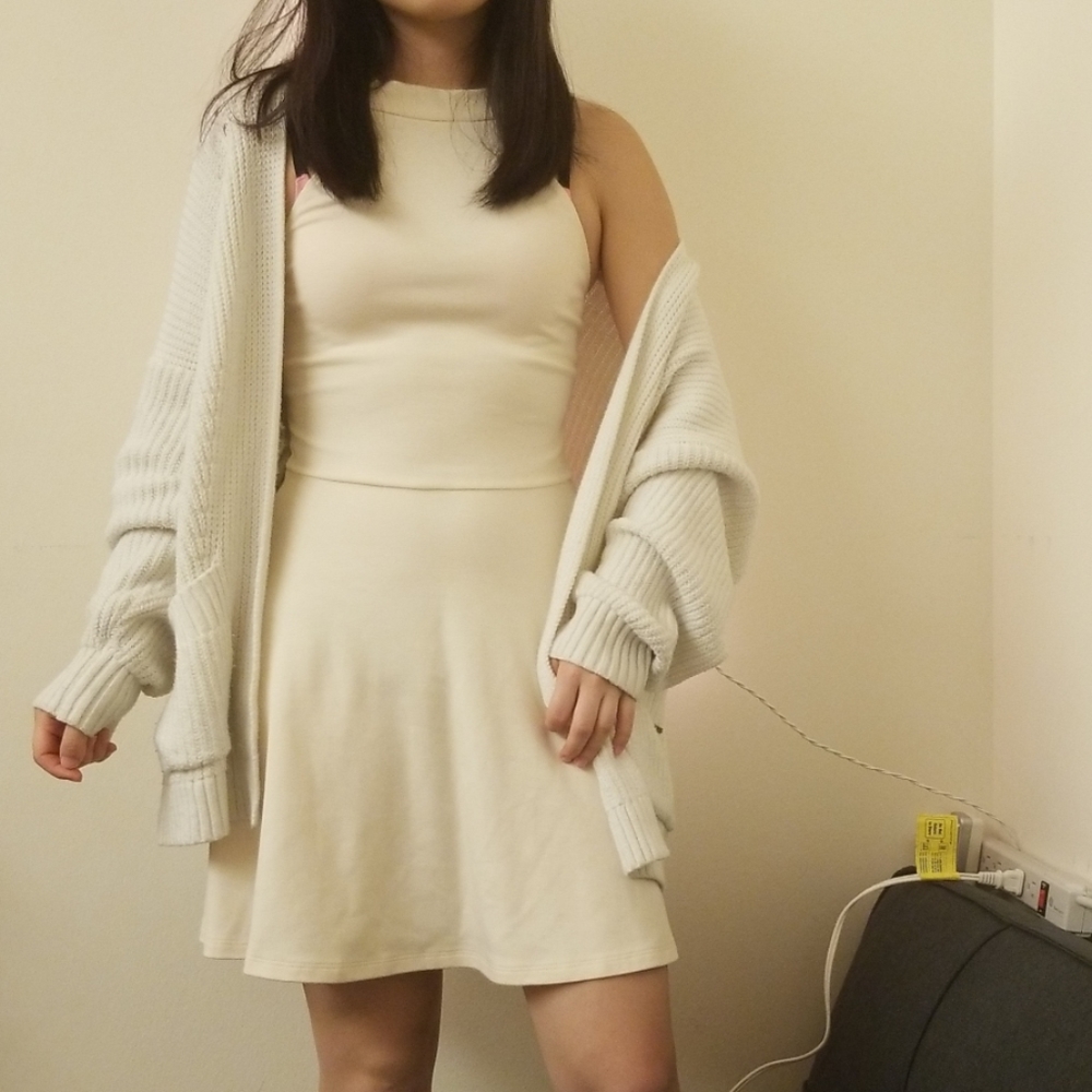 White skater dress